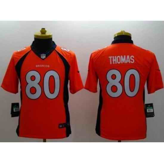 Youth Nike Denver Broncos #80 Julius Thomas Orange Team Color Stitched NFL New Limited Jersey